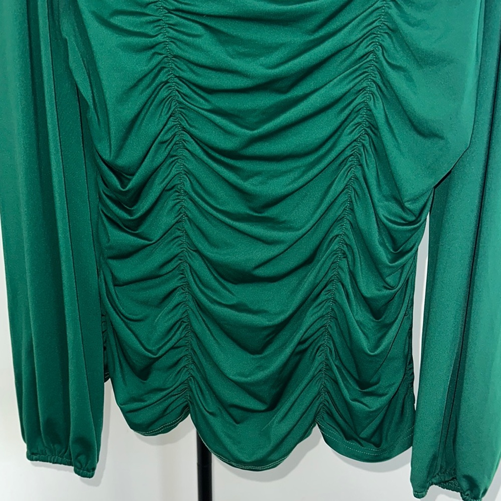 Source Unknown Emerald Ruched Blouse - image 2
